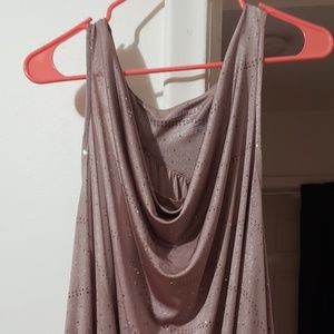 Lane Bryant sleeveless, draped neckline, sparkly